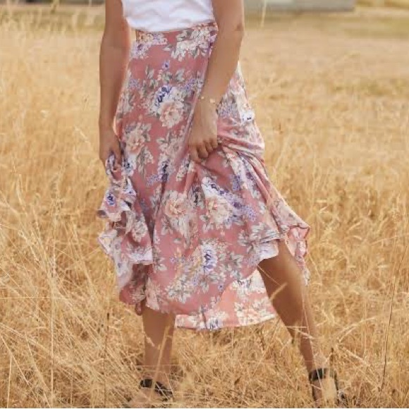 AUGUSTE THE LABEL Fleur Pascal Floral Midi Maxi Wrap Skirt - Picture 4 of 16